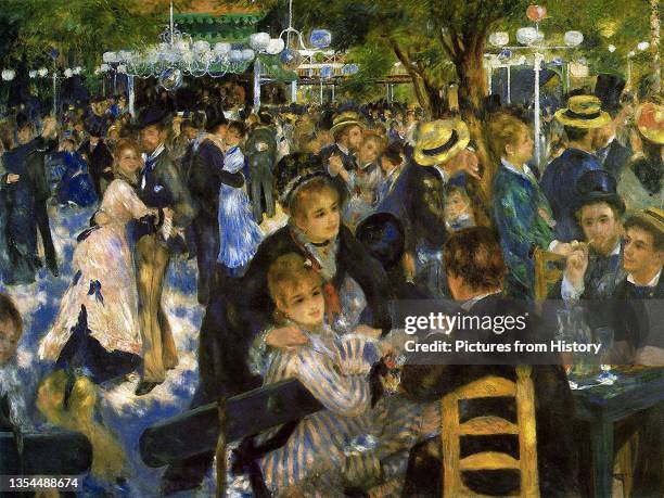 <i>Bal du moulin de la Galette</i> is an 1876 painting by French artist Pierre-Auguste Renoir. It is housed at the MusŽe d'Orsay in Paris and is one...