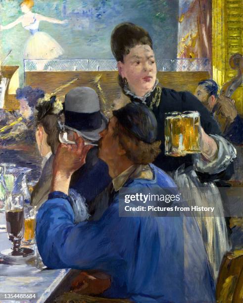Manet's paintings of cafe scenes are observations of social life in 19th-century Paris. People are depicted drinking beer, listening to music,...