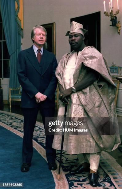 Jimmy Carter with Lt. Gen. Olusegun Obasanjo of Nigeria circa 11 October 1977.