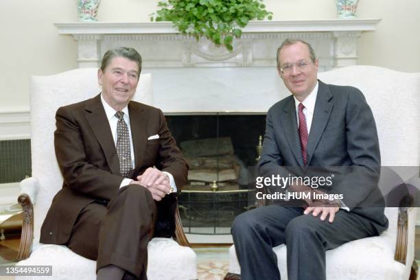President Reagan meeting with Judge Anthony Kennedy.