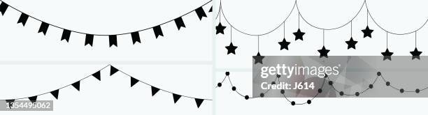 a set of seamless hanging decoration - before the party stock illustrations