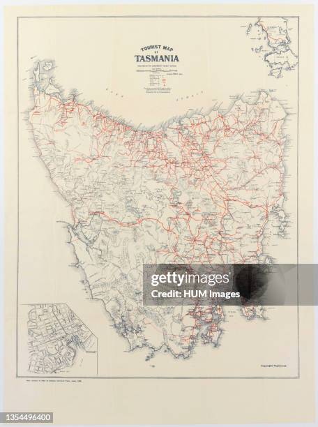 Tourist map of Tasmania ca. 1932 - - Mandatory Photo Credit: TAHO.