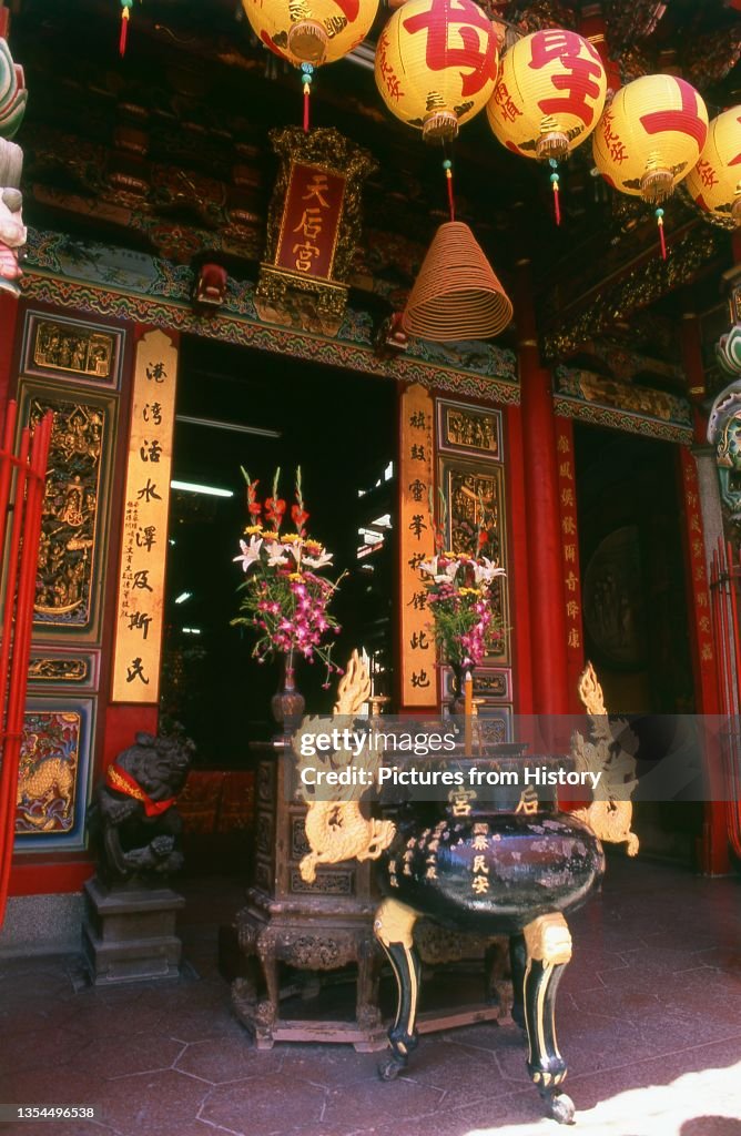 Taiwan: The Tianhou (Empress of Heaven) Temple, Chichin Island, Kaohsiung. The temple is dedicated to Matsu (Mazu) the protector of sailors and fishermen