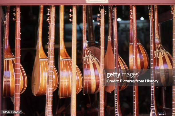 The dutar is a traditional long-necked two-stringed lute found in Iran and Central Asia. When played, the strings are usually plucked by the Uighurs...