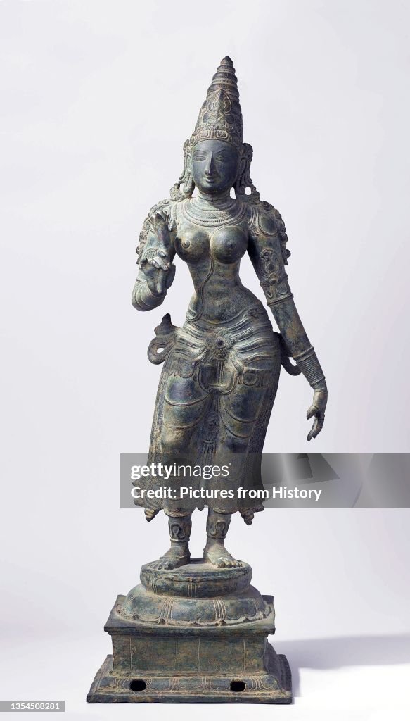 India: Uma, also known as Parvati, Hindu goddess of love, fertility and devotion. Bronze, Deccan, c. 15th century