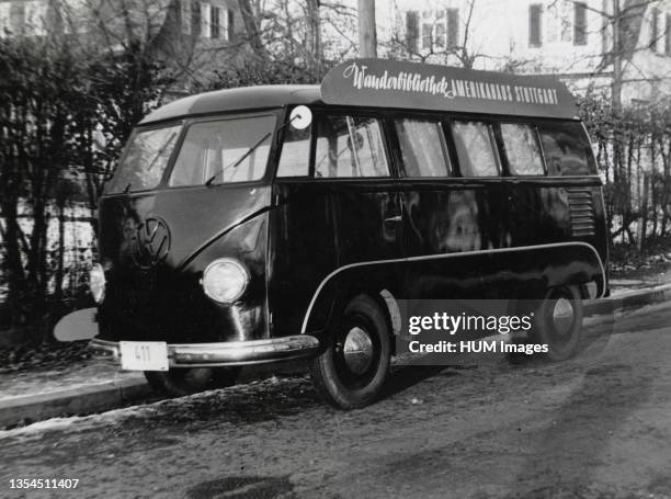 Volkswagen Bus Serves as Bookmobile, Stuttgart, Germany ca. 1948-1954 .