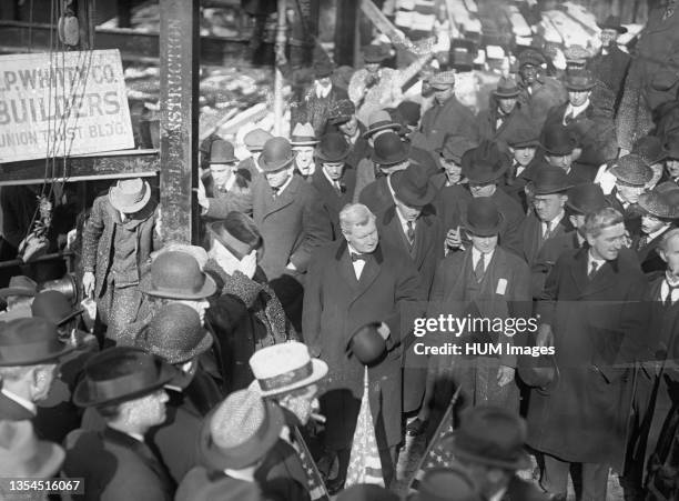 Laying corner stone, American Federation of Labor ca. Between 1909 and 1920.