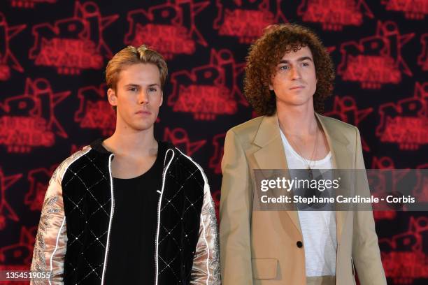 Dorian Lauduique and César Laurent de Rummel of Ofenbach attend the 22nd NRJ Music Award on November 20, 2021 in Cannes, France.