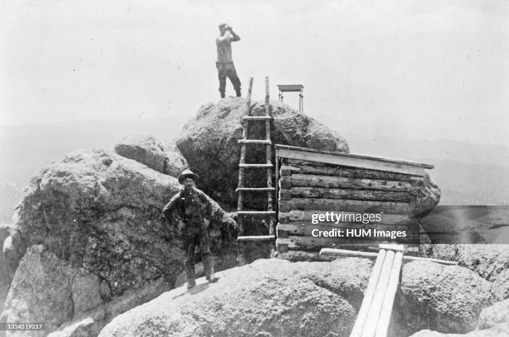 Pike National Forest, El Paso County, Colorado. Devils Head fire lookout station ca. 1909