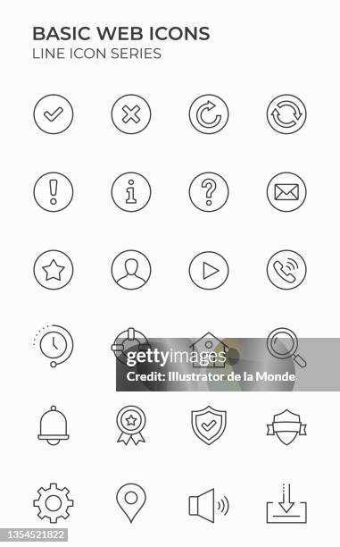 basic interface editable stroke icons - asking icon stock illustrations