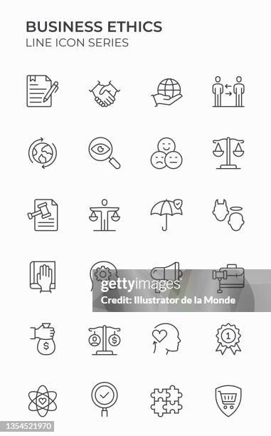 business ethics editable stroke icons - social justice stock illustrations