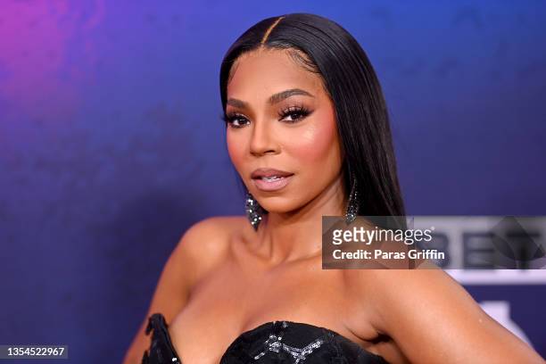 Ashanti attends The “2021 Soul Train Awards” Presented By BET at The Apollo Theater on November 20, 2021 in New York City.