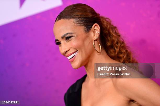 Paula Patton attends The “2021 Soul Train Awards” Presented By BET at The Apollo Theater on November 20, 2021 in New York City.