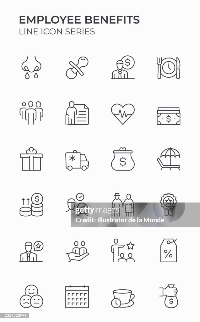 Employee Benefits Editable Stroke Icons