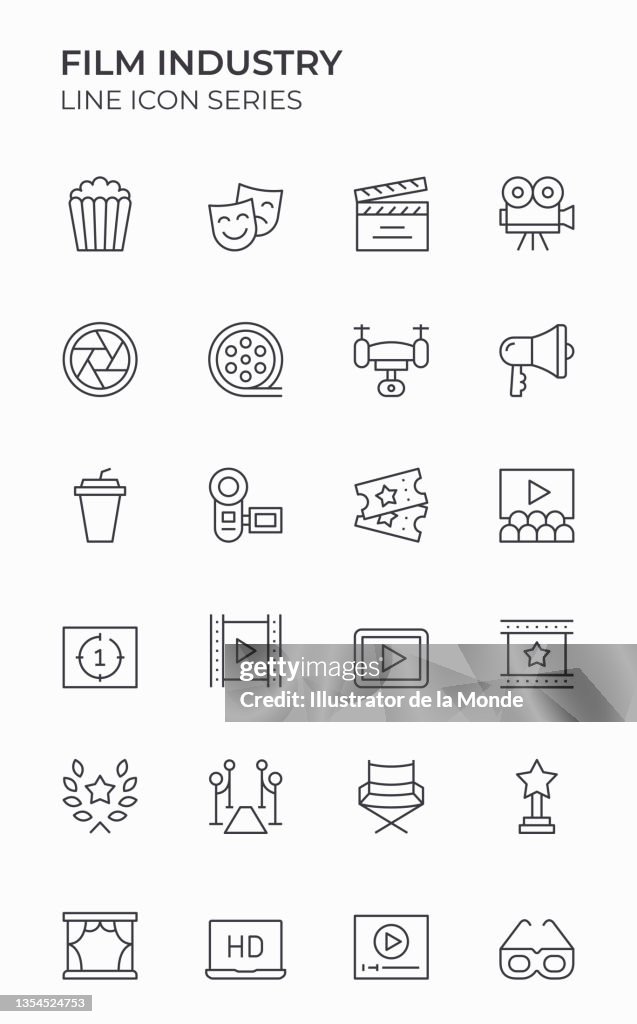 Film Industry Editable Stroke Icons