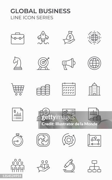 global business editable stroke icons - slack headquarters stock illustrations