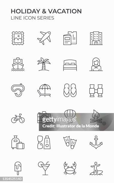 holiday and vacation editable stroke icons - public swimming pool stock illustrations