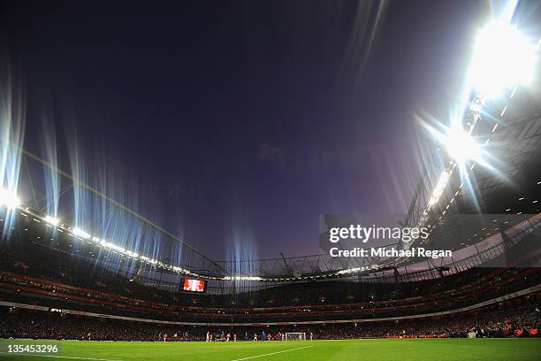 General view during the Barclays Premier League match between Arsenal and Everton at Emirates Stadium on December 10, 2011 in London, England.