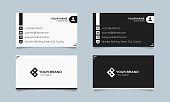 Modern business card template design. Contact card for company in white and black style. Vector illustration EPS 10