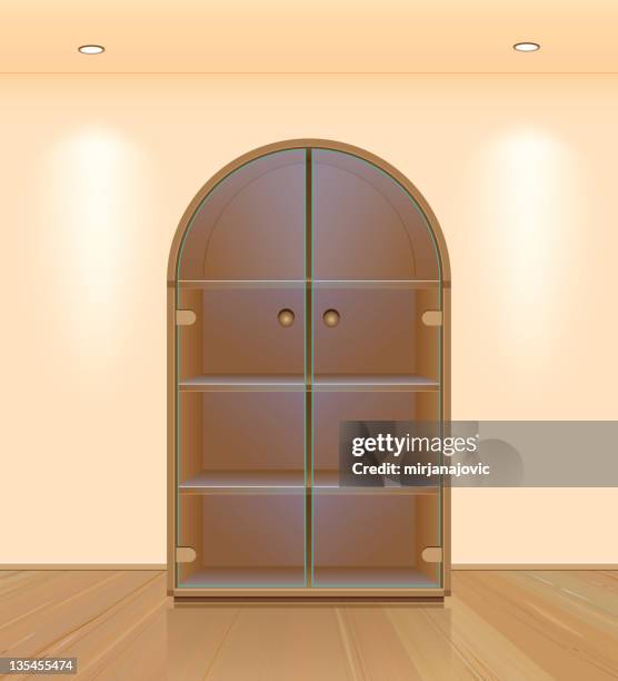 bookshelf - wall panel stock illustrations