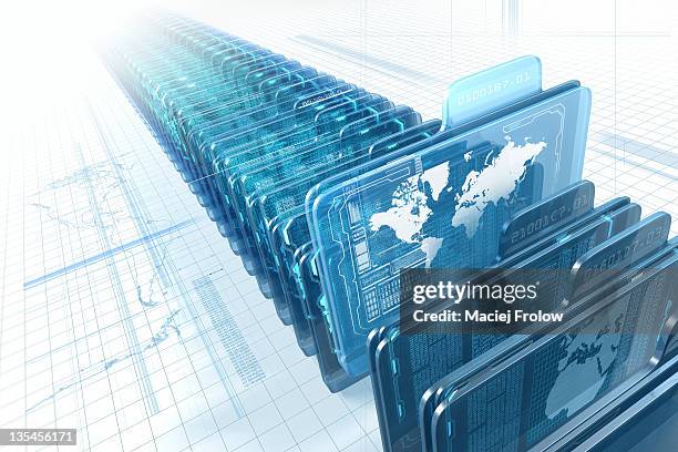 world map on transparent virtual folder - global business stock illustrations