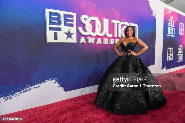 Ashanti attends the 2021 Soul Train Awards presented by BET at The Apollo Theater on November 20, 2021 in New York City.