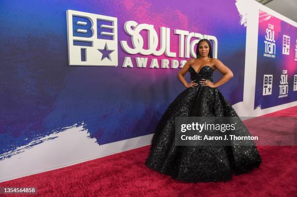 Ashanti attends the 2021 Soul Train Awards presented by BET at The Apollo Theater on November 20, 2021 in New York City.