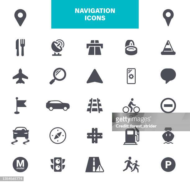 navigation icons. set contains such icons as map, path, location - 火車軌 幅插畫檔、美工圖案、卡通及圖標