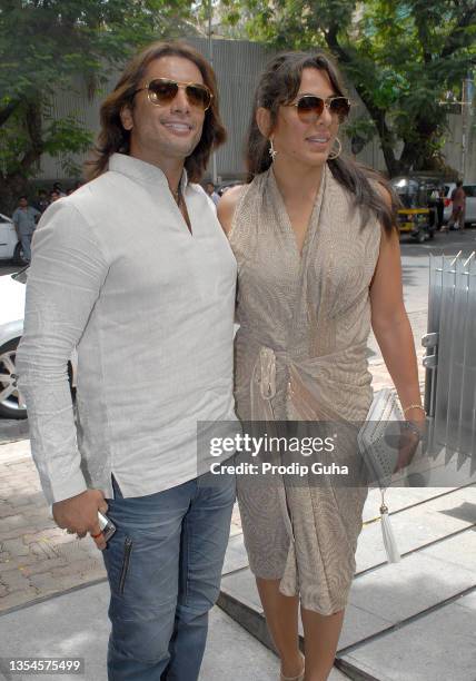 Akashdeep Saigal and Pooja Bedi attend the Hakkasan restaurant anniversary bash on June 03,2012 in Mumbai, India.