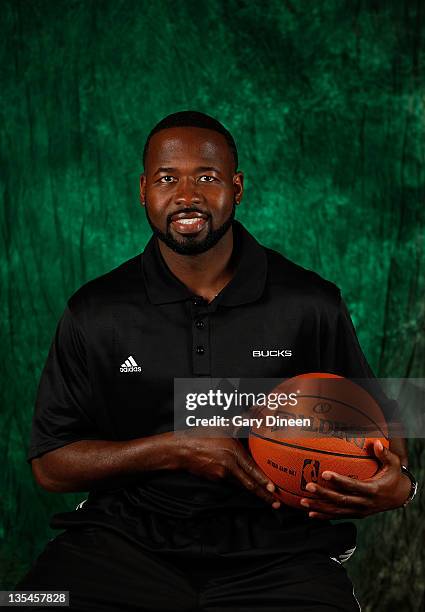 Assistant Coach Anthony Goldwire of the Milwaukee Bucks poses for a portrait during NBA Media Day on December 10, 2011 at the Cousin's Center in St....