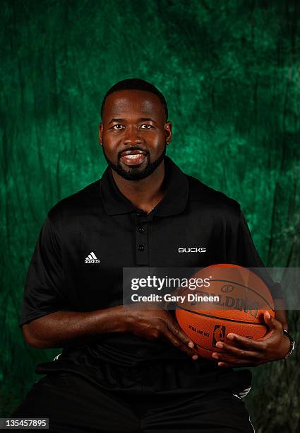 Assistant Coach Anthony Goldwire of the Milwaukee Bucks poses for a portrait during NBA Media Day on December 10, 2011 at the Cousin's Center in St....