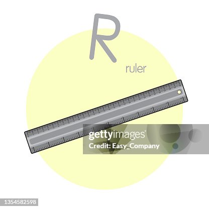 Letter R With Ruler Leg Vector Illustration Of Ruler With Alphabet Letter R Upper Case Or ...