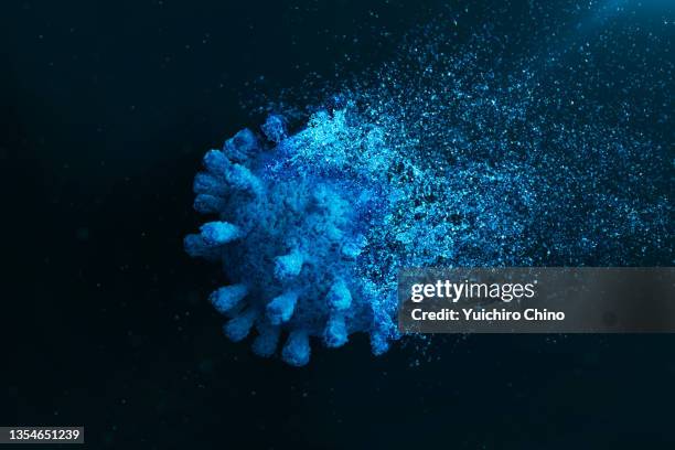 covid‑19 virus destruction - covid particle stock pictures, royalty-free photos & images