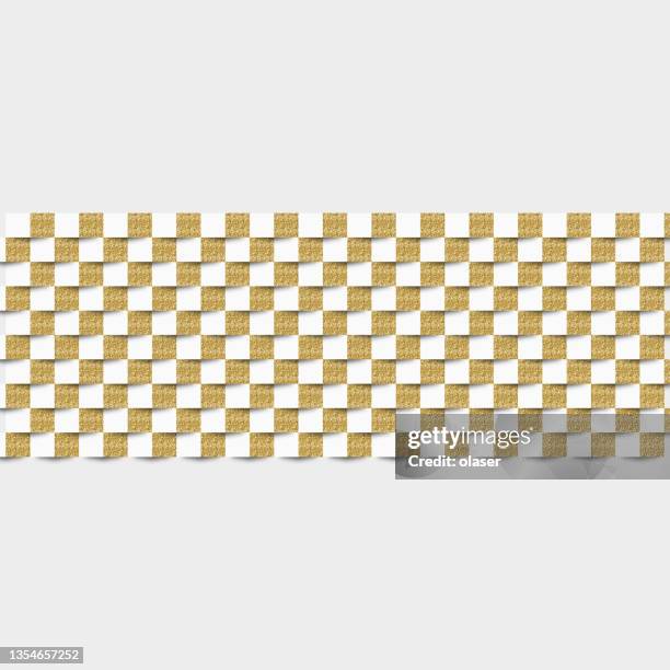 3d golden pattern with shadows: square pattern forming mid band - 3d drop shadow stock illustrations
