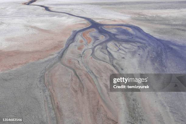 aerial view of beautiful natural shapes and textures - delta stock pictures, royalty-free photos & images