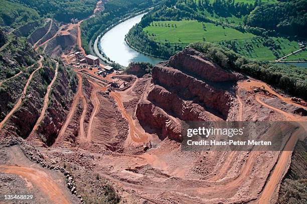 aerial shot of a quarry - rhineland palatinate stock pictures, royalty-free photos & images