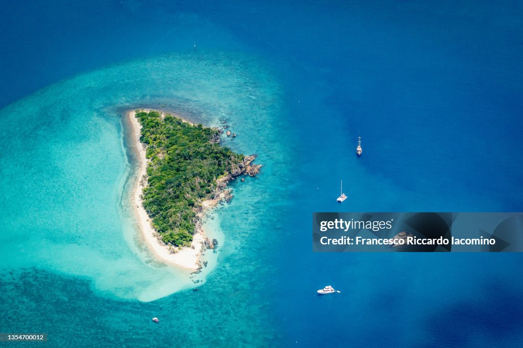Whitsundays, island from above. Queensland, Australia