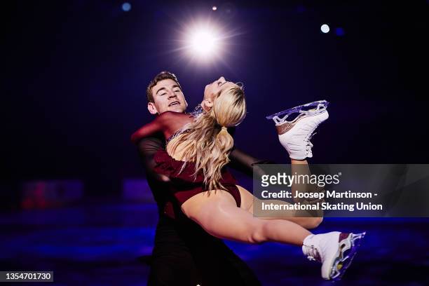 Alexa Knierim and Brandon Frazier of the United States perform in the Gala Exhibition during the ISU Grand Prix of Figure Skating - Internationaux de...