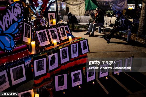 On Transgender Day of Remembrance a community group holds a memorial vigil for the 46 transgender people murdered in America over the last year,...