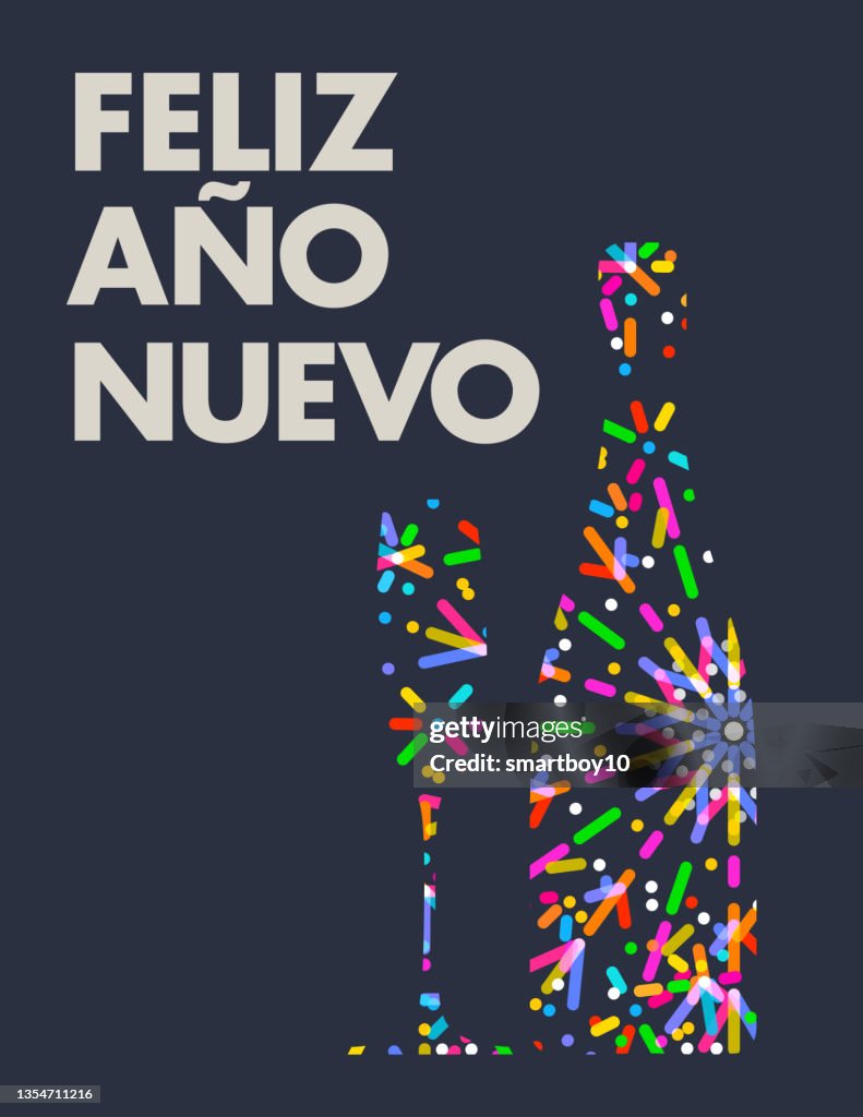 Feliz Ano Nuevo. Espagnol Bonne année, Culture espagnole, Langue espagnole, Feliz Año Nuevo