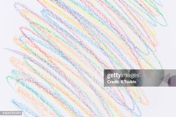 wax crayon hand drawing design elements set. colorful pastel chalk stripes. background - crayons stock pictures, royalty-free photos & images