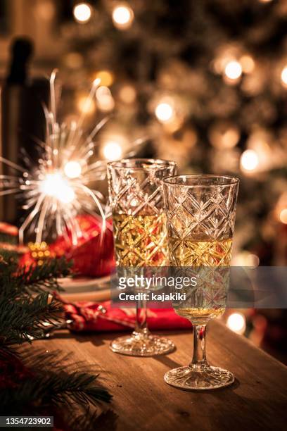 new year celebration with champagne - champagne celebration stock pictures, royalty-free photos & images