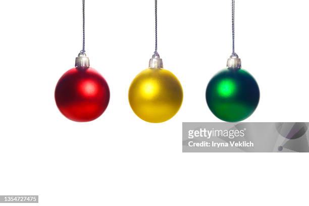 collection of christmas balls in trendy colors on white background. - geschenk rund stock-fotos und bilder