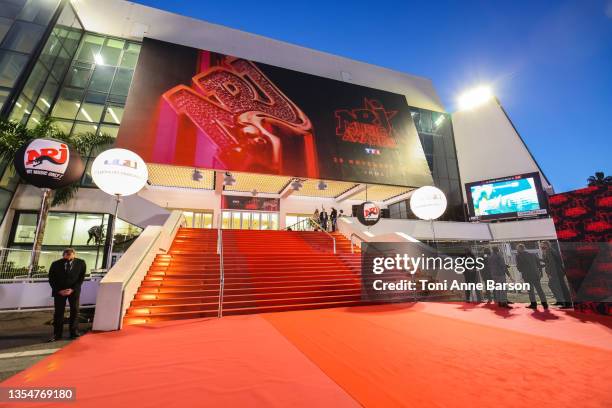 General view of the "Palais des Festivals" Red Carpet for the 22nd NRJ Music Awards on November 20, 2021 in Cannes, France.