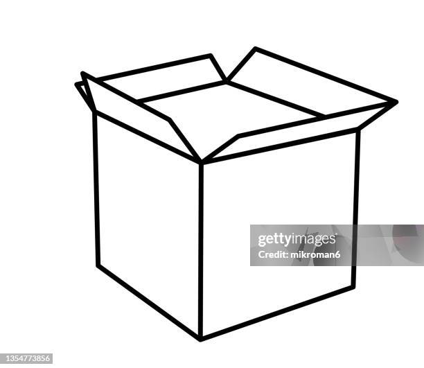 illustration of delivery boxes icon - completamente desabrochado fotografías e imágenes de stock