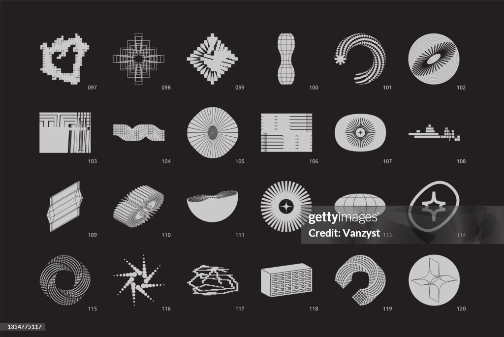 Strange Vector Shapes Collection Geometric Figures Distortion High-Res ...