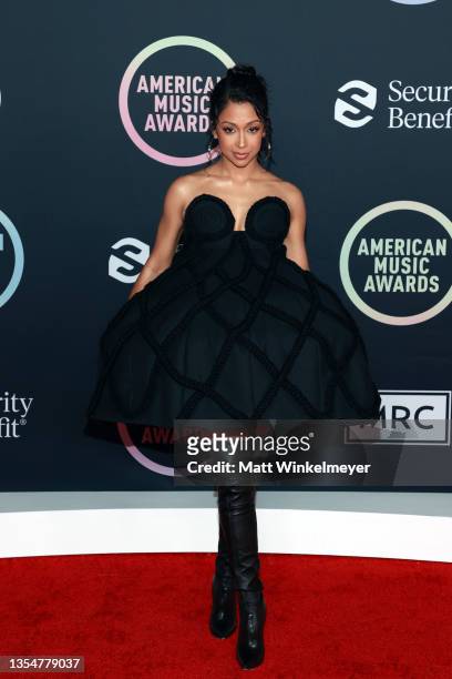 Liza Koshy attends the 2021 American Music Awards at Microsoft Theater on November 21, 2021 in Los Angeles, California.