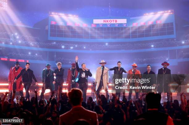 Bobby Brown of New Edition, Jonathan Knight of New Kids On The Block , Ricky Bell of New Edition, Jordan Knight of NKOTB, Ralph Tresvant of New...