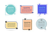Quote frames templates. set of Colorful speech bubbles. Chat and talk icon. Design elements. vector illustration.