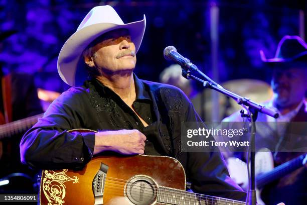 Alan Jackson performs onstage for the 2021 Medallion Ceremony, celebrating the Induction of the Class of 2020 at Country Music Hall of Fame and...